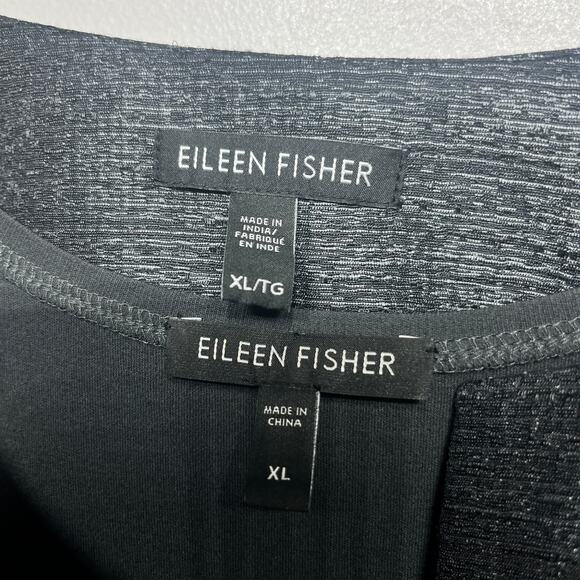 Eileen Fisher Jacket Tank Set Gray Silver Silk Evening Office Holiday 2 Pc XL - Picture 9 of 10